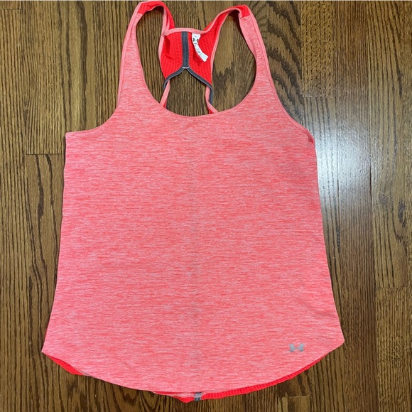 Under Armour Heat Gear Ladies Workout Tank Orange Razorback Size Medium - Picture 1 of 7
